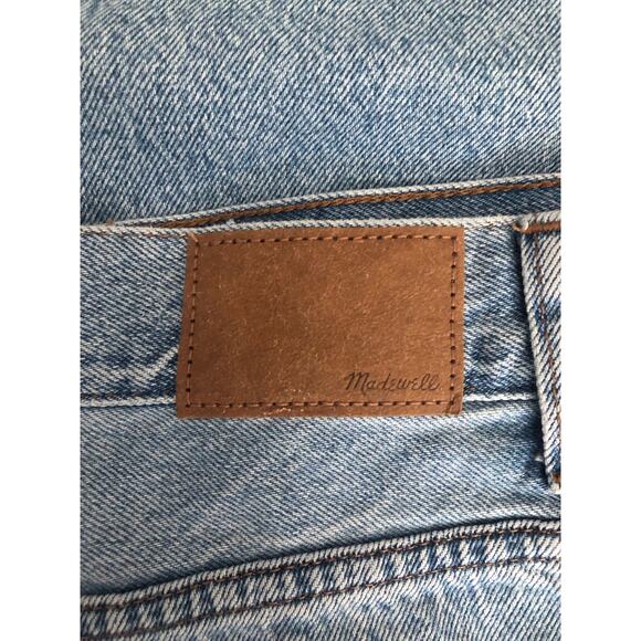 New Madewell Petite Baggy Straight Jeans in Seebald Wash Raw Hem Blue Size 33P - Picture 16 of 16